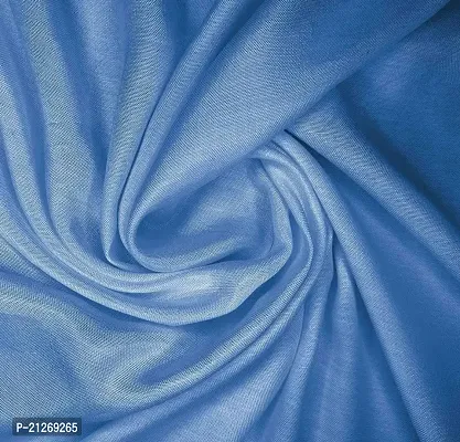 TailoringIndia Multi Purpose Solid Cerulean Color Viscose Santoon Combination Fabric, 2 Meter (Set of 1)-thumb0