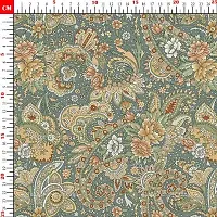 TailoringIndia Persian Paisley Wallpaper Print On Fabric Material | Creap Silk Blend | Multi | 1 Meter | TI_Ethnic_49-Creap Silk Blend_1 Meter-thumb1