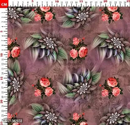 TailoringIndia Seamless Flowers Print On Fabric Material | Poly Cambric | 1 Meter | Multi | TI-1366-Poly Cambric_2 Meter-thumb2
