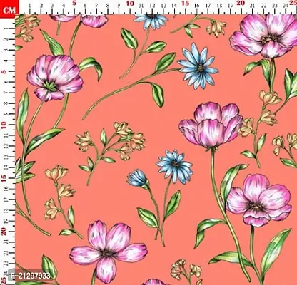 TailoringIndia Flower Print On Fabric Material | Chanderi Blend | Multi | 1 Meter | TI-1476-Chanderi Blend_1 Meter-thumb2
