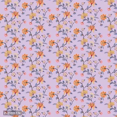 TailoringIndia LeafDali Flower Print On Fabric Material | Chiffon | 1 Meter | Multi | TI-1467-Chiffon_2 Meter-thumb3