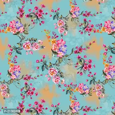 TailoringIndia Translucent Soft Watercolor Flower Print On Fabric Material | Kota Doriya | 3 Meter | Multi | TI-1305-Kota Doriya_3 Meter-thumb3