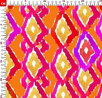 TailoringIndia Wallpaper Ikat Print On Fabric Material | Matty Poly Blend | Multi | 1 Meter | TI-846-Matty Poly Blend_1 Meter-thumb1