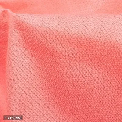 TailoringIndia Multi Purpose Solid Salmon Orange Cotton Cambric Combination Fabric, 2.5 Meter (Set of 1)-thumb2