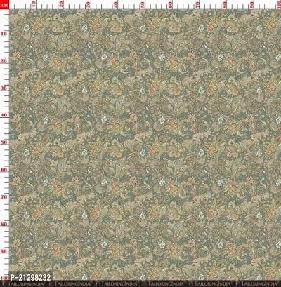TailoringIndia Persian Paisley Wallpaper Print On Fabric Material | Creap Silk Blend | Multi | 1 Meter | TI_Ethnic_49-Creap Silk Blend_1 Meter-thumb3