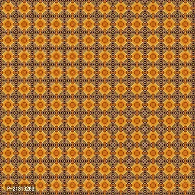 TailoringIndia Yellow Wallpaper Ajrakh Print On Fabric Material | Poly Linen Blend | 1 Meter | Multi | TI-938-Poly Linen Blend_2 Meter-thumb3