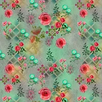 TailoringIndia Home Furnishing Rose Flower Print On Fabric Material | Georgette | 2.5 Meter | Multi | TI-1391-Georgette_2.5 Meter-thumb2