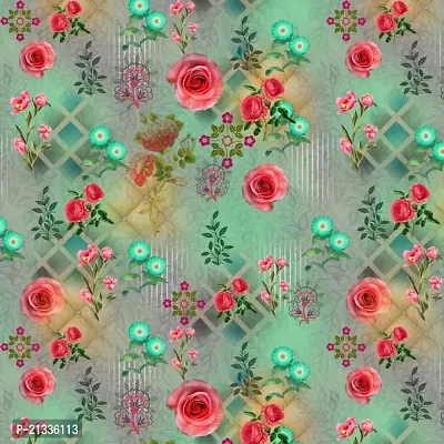 TailoringIndia Home Furnishing Rose Flower Print On Fabric Material | Georgette | 2.5 Meter | Multi | TI-1391-Georgette_2.5 Meter-thumb3