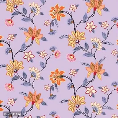 TailoringIndia LeafDali Flower Print On Fabric Material | Chiffon | 1 Meter | Multi | TI-1467-Chiffon_2 Meter-thumb0