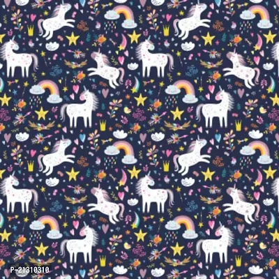 TailoringIndia Unicorn Animal Print On Fabric Material | Georgette | 1 Meter | Multi | TI-790-Georgette_2 Meter-thumb3
