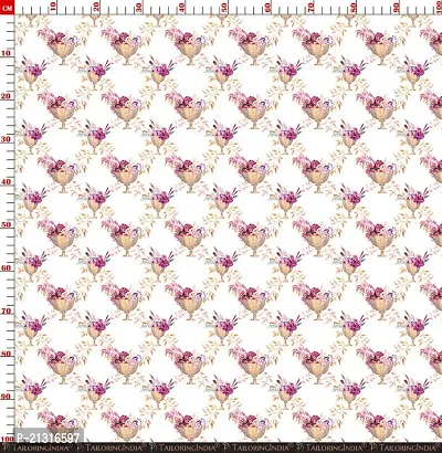 TailoringIndia Individual Flower Print On Fabric Material | Premium Orgenza | 1 Meter | Multi | TI_92-Premium Orgenza_2 Meter-thumb3