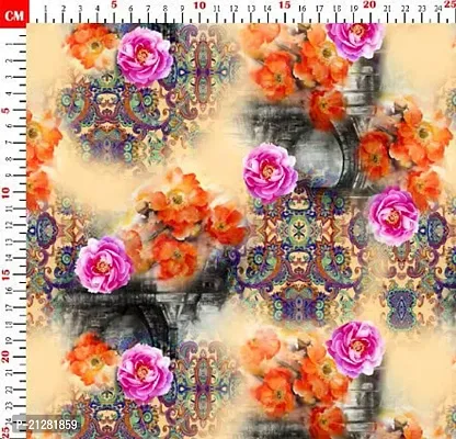 TailoringIndia HD Flower Wallpaper Print On Fabric Material | Georgette | Multi | 1 Meter | TI-1404-Georgette_1 Meter-thumb2