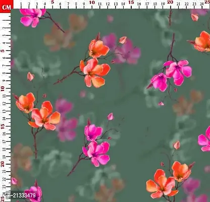 TailoringIndia Flower Print On Fabric Material | Poly Cambric | 2.5 Meter | Multi | TI-1168-Poly Cambric_2.5 Meter-thumb2