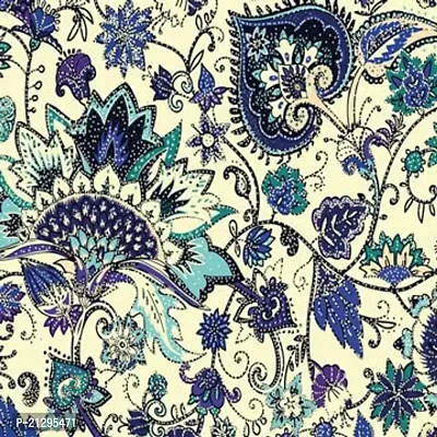 TailoringIndia Floral Kalamkari Print On Fabric Material | Creap Silk Blend | Multi | 1 Meter | TI-861-Creap Silk Blend_1 Meter-thumb0