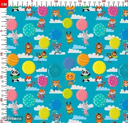 TailoringIndia Balloon Kids Print On Fabric Material | Taffeta Fabric | 1 Meter | Multi | TI-1291-Taffeta Fabric_2 Meter-thumb2