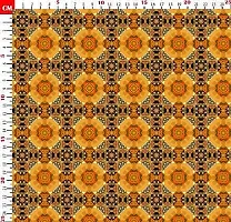 TailoringIndia Yellow Wallpaper Ajrakh Print On Fabric Material | Poly Linen Blend | 1 Meter | Multi | TI-938-Poly Linen Blend_2 Meter-thumb1