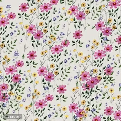 TailoringIndia Watercolor Flower Print On Fabric Material | Poly Mull Blend | 30 Meter | Multi | TI-1353-Poly Mull Blend_30 Meter-thumb0
