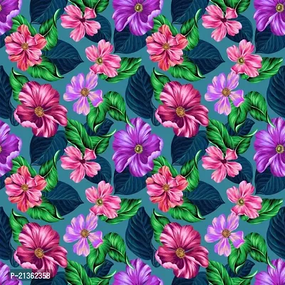 TailoringIndia Colorful Flower Print On Fabric Material | Poly Mull Blend | 30 Meter | Multi | TI-1454-Poly Mull Blend_30 Meter-thumb3