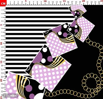 TailoringIndia BlackWhite Stripe Print On Fabric Material | Chanderi Blend | 1 Meter | Multi | TI-1436-Chanderi Blend_2 Meter-thumb2