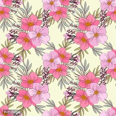 TailoringIndia Chiku Flower Print On Fabric Material | Uppada Tussar Art Silk | Multi | 1 Meter | TI-1233-Uppada Tussar Art Silk_1 Meter-thumb3