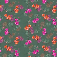 TailoringIndia Flower Print On Fabric Material | Poly Cambric | 2.5 Meter | Multi | TI-1168-Poly Cambric_2.5 Meter-thumb2