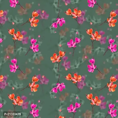 TailoringIndia Flower Print On Fabric Material | Poly Cambric | 2.5 Meter | Multi | TI-1168-Poly Cambric_2.5 Meter-thumb3