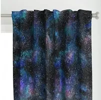 Beatiful Multi Shibori Pattern Cotton Linen Digital Printed Door Curtains, 9 Feet-thumb1