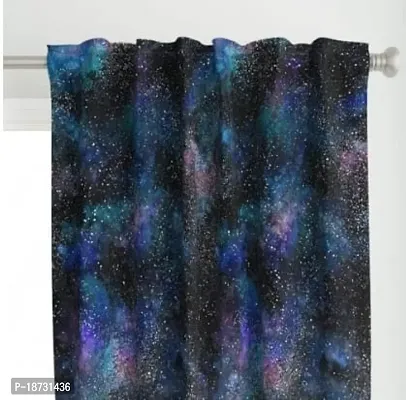 Beatiful Multi Shibori Pattern Cotton Linen Digital Printed Door Curtains, 9 Feet-thumb2