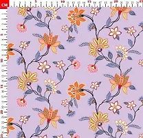 TailoringIndia LeafDali Flower Print On Fabric Material | Chiffon | 1 Meter | Multi | TI-1467-Chiffon_2 Meter-thumb1