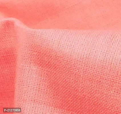 TailoringIndia Multi Purpose Solid Salmon Orange Cotton Cambric Combination Fabric, 2.5 Meter (Set of 1)-thumb3