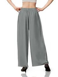 MUNNS  MARS Women's Premium Regular Fit Rayon Palazzo Free Size Upto Waist 36 Inches-Grey-thumb2