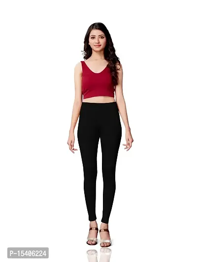 Buy Women Solid Ankle Length Cotton Lycra Stretchable and