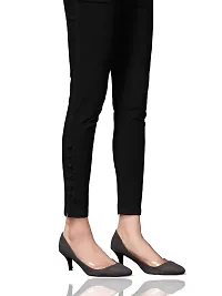 MUNNS  MARS Women's Lycra Slub Rayon Stretchable Potli Trouser Pant (Cigarette Pant)-Black- -Free Size (Waist 26 to 36 Inches)-thumb3