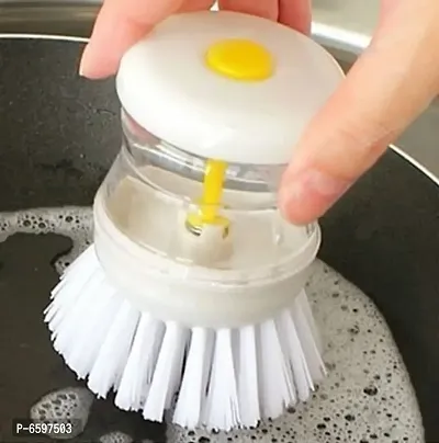 Capnicks Dish/Washbasin/Sink Cleaning Brush with Liquid Soap Dispenser Multicolor (2)