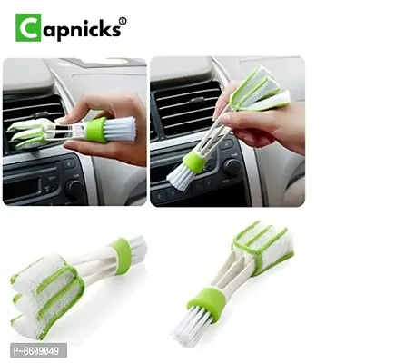 Capnicks Multipurpose Use Car Dashboard Keyboard Cleaning Two Side Brush Pack of 1-thumb0