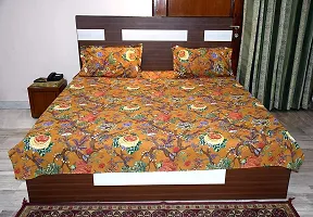 Arohi International Cotton Cotton Double Flat Bedsheet with 2 Pillow Covers-thumb1