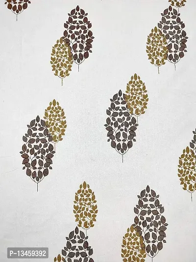 Arohi Cotton Tablecloth Leaf Print Table Cover Dining Table Cloth for (60 x 90 Inch Rectangle, Brown & Gold Leaf)-thumb2