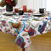 AROHI International Cotton Table Cover Dining Tablecloth Tea/Coffee Table Cover 4,6 Seater Center Table Cover Floral Table Cover (55 x 70 Inch)-thumb1