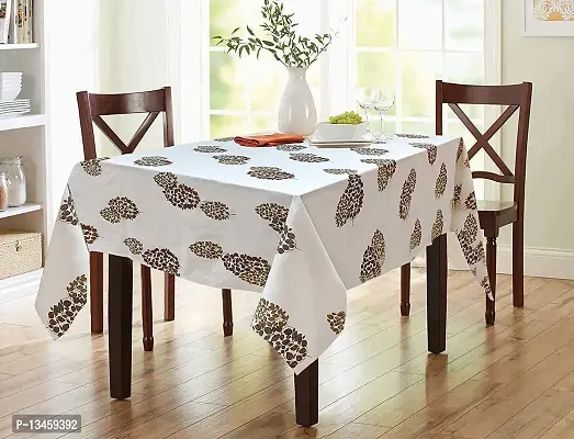 Arohi Cotton Tablecloth Leaf Print Table Cover Dining Table Cloth for (60 x 90 Inch Rectangle, Brown & Gold Leaf)-thumb3