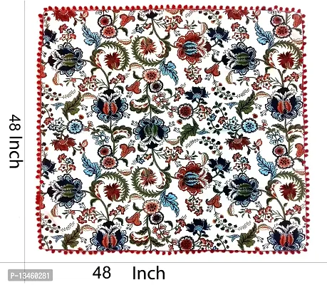 Arohi Cotton Square Tablecloth 4/6 Seater (Multicolor, 48 x 48 inch, Pack of 1)-thumb4