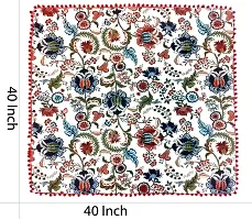 Arohi Cotton Washable Round Floral Table Cloth/ Cover for Dining Table (65 Inch, 40X40 Inch, Multicolour, Pack of 1)-thumb3