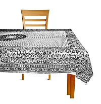 AROHI Cotton Screen Print Rectangular Table Cover 6 Seater (Black)-thumb1