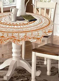 AROHI Cotton Round Table Cover (68 Inch, Orange, Pack of 1)-thumb1