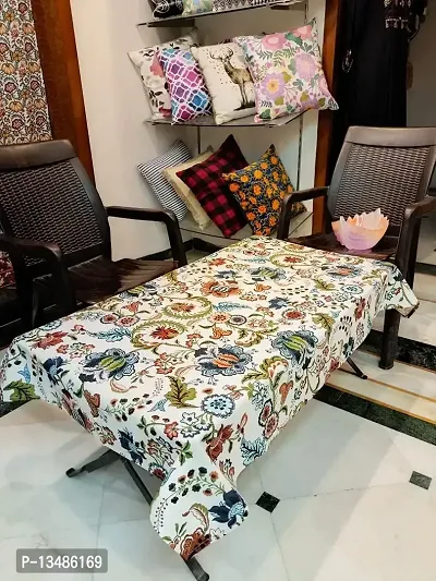 AROHI Cotton Leaf Print Table Cover (Multicolour, 35 X 55 Inches)