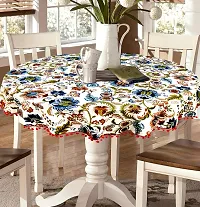 Arohi International Cotton Tablecloth Dining Table Cover Center Table Cover Coffee Tea Study Table Cover 4/6 Seater Table Cover (Multi-3, 65 inch Round)-thumb1