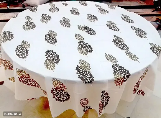 Arohi Table Cover Square Tablecloth 6 Seater Table Cover Coffee/Tea Table Cover Golden Leaf (65Inch)-thumb3