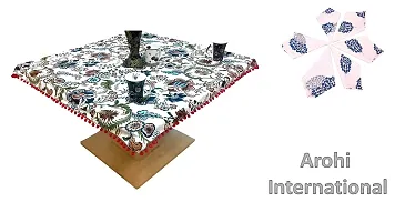 Arohi Table Cover Square Tablecloth 4 Seater Table Cover Coffee/Tea Table Cover Multi Color (40 x 40 Inch) 6 Napkine Set (combo 5)-thumb4