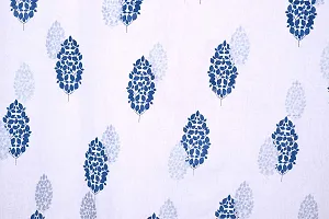 AROHI Cotton Window Curtains Window Panel with Rod Pocket Printed Curtains Hotel Curtains (Blue Silver)-thumb2