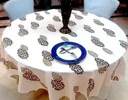 Arohi Table Cover Square Tablecloth 6 Seater Table Cover Coffee/Tea Table Cover Golden Leaf (65Inch)-thumb3