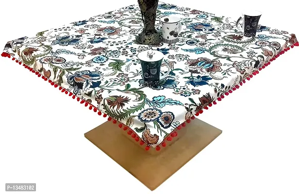 Arohi Table Cover Square Tablecloth 4 Seater Table Cover Coffee/Tea Table Cover Multi Color (40 x 40 Inch) 6 Napkine Set (combo 5)